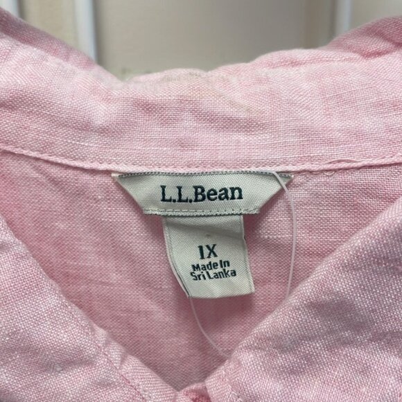 L.L Bean - Linen Casual Button Down - Pink - XL - Picture 3 of 9